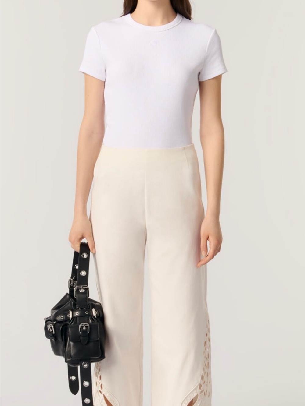 ⚡️Maje Cream Embroidered Trousers
